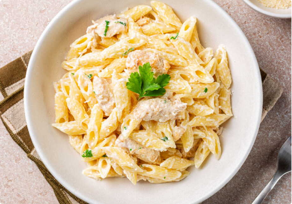Penne au haddock fumé