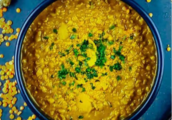 Patate douce rôtie, crème de parmesan, semoule au curcuma