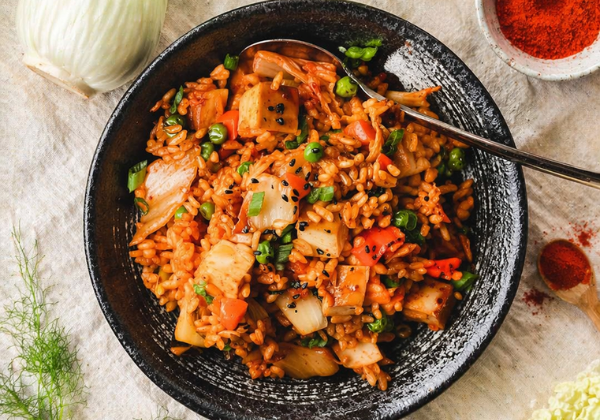 Korean kimchi rice au curry