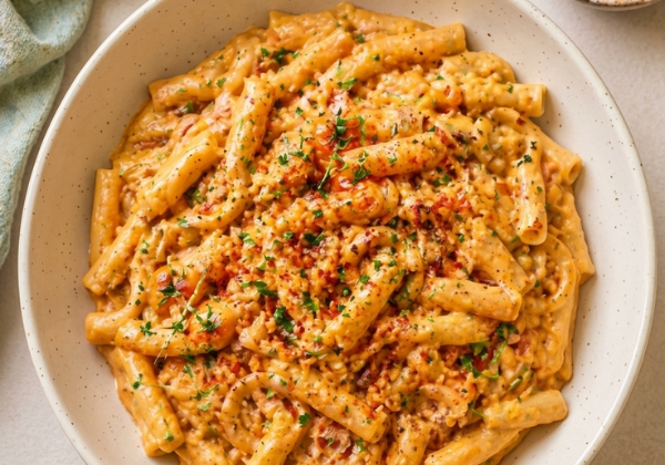 Macaronis à la crème de thon et paprika