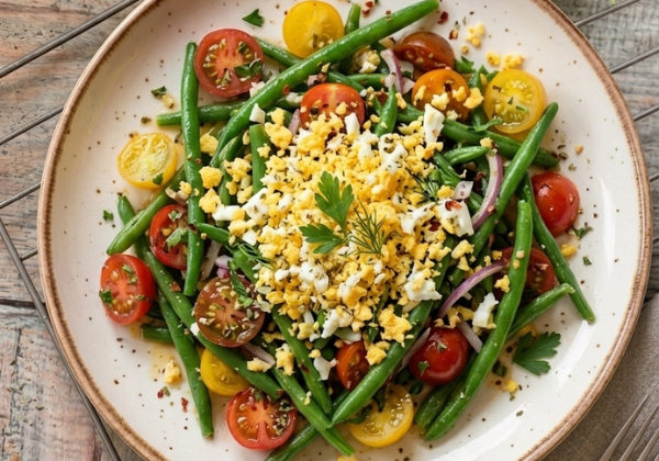 Salade de haricot vert, sauce gribiche