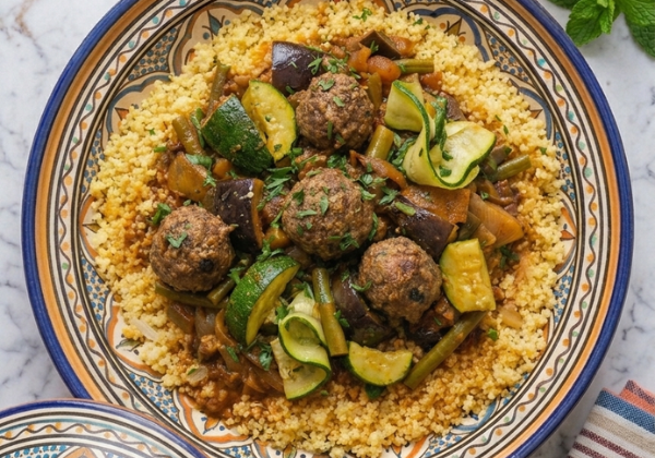 Tajine aux boulettes, courgettes et fenouil au citron confit
