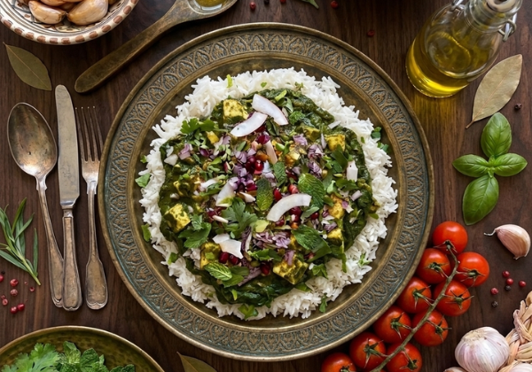 Palak paneer, au soja, épinard et garum massala
