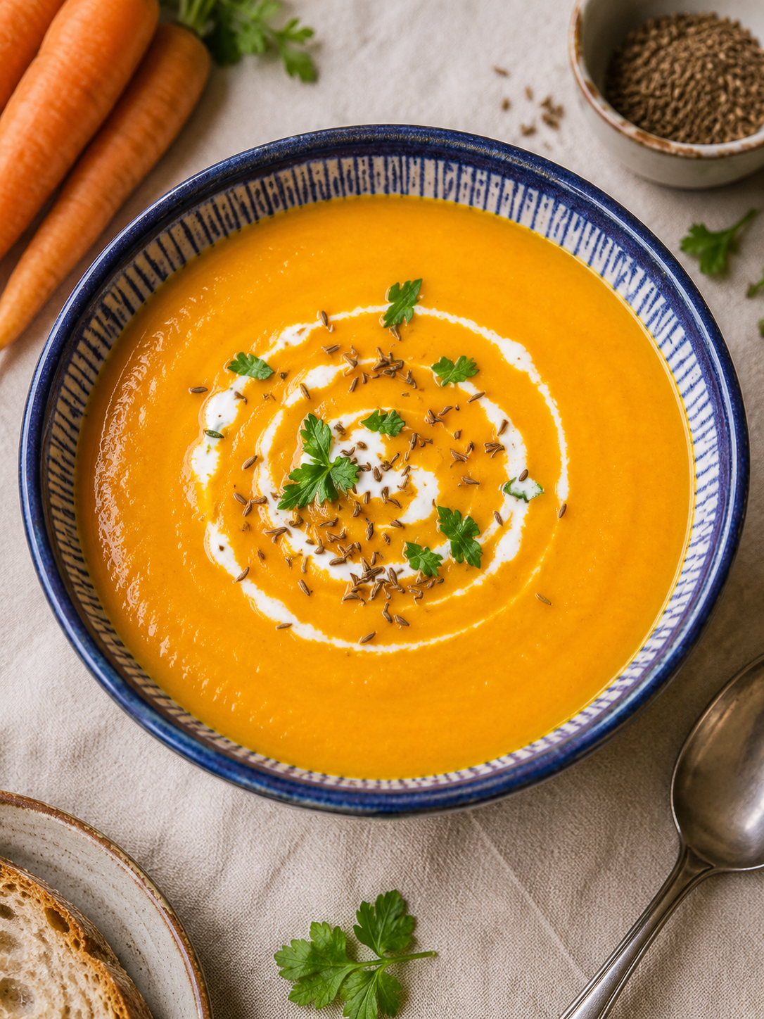 Velouté froid Dubarry de carotte au cumin