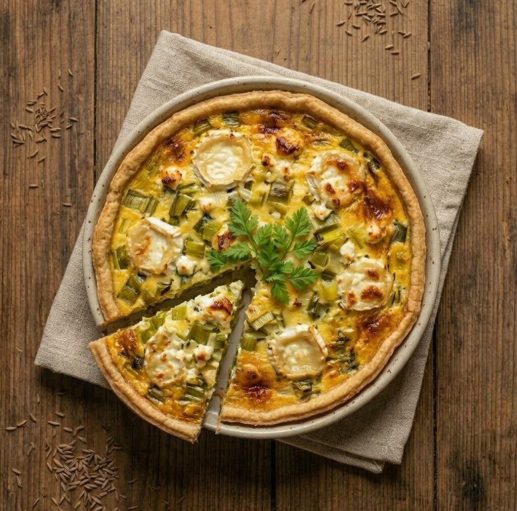 Quiche aux poireaux et chèvre