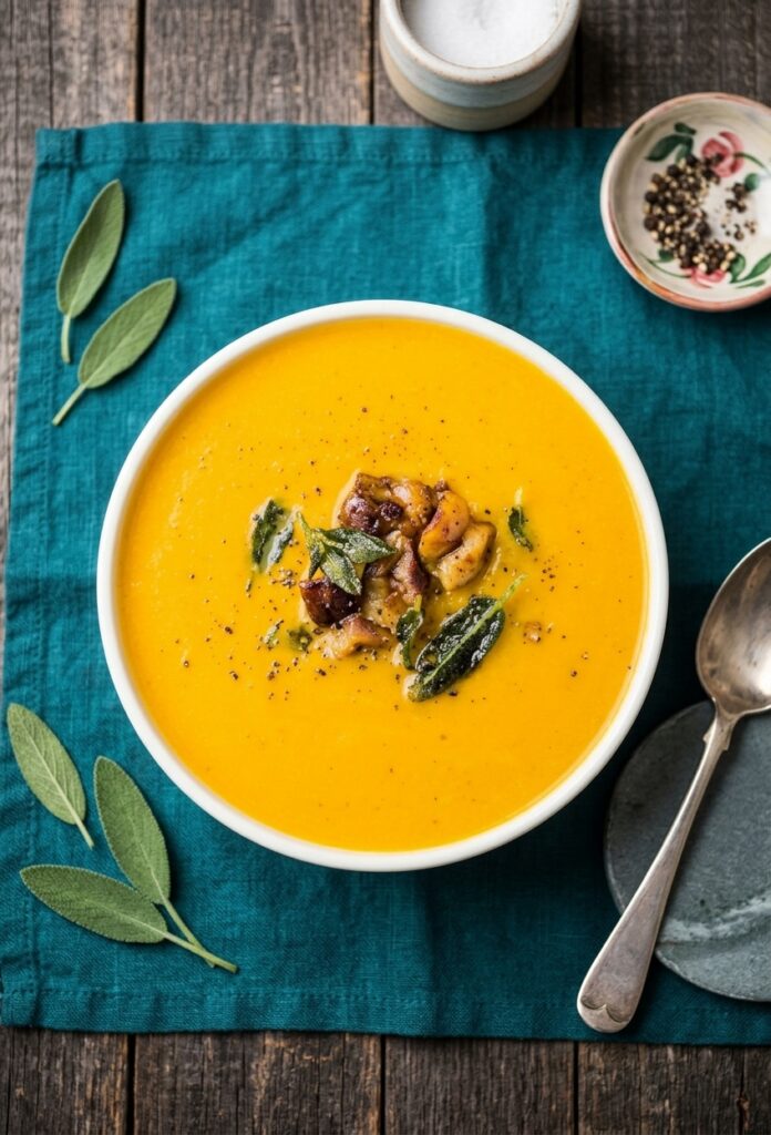 Velouté de potimarron aux éclats de châtaignes
