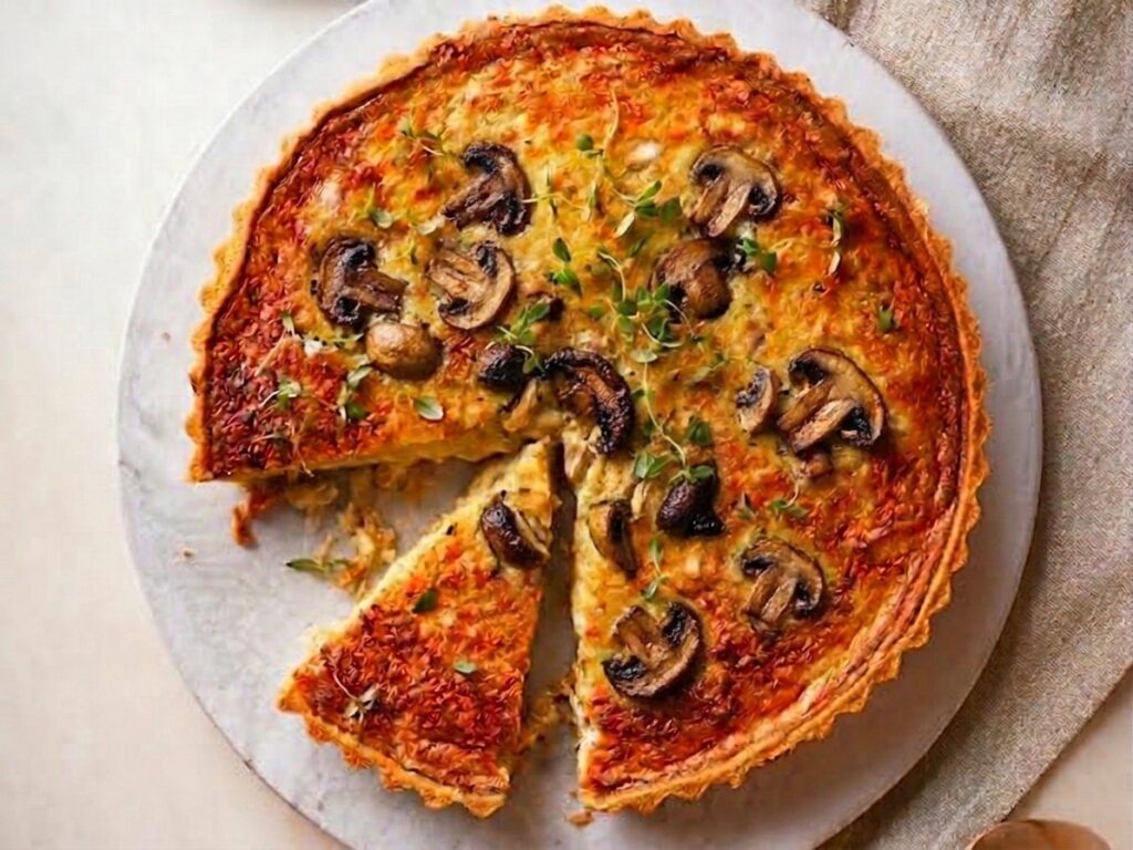 Quiche forestière aux champignons